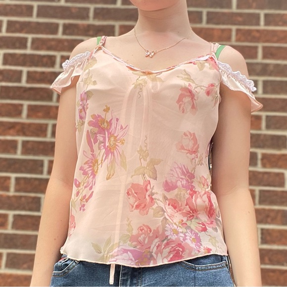 Vintage sheer floral tank - Picture 5 of 12
